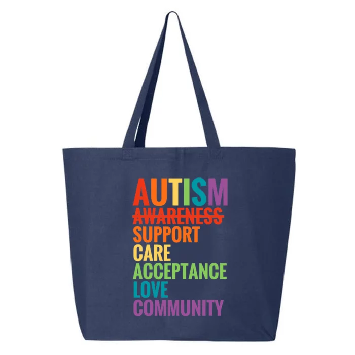 Autism Awareness Day Support Care Acceptance Ally Cute Gift 25L Jumbo Tote