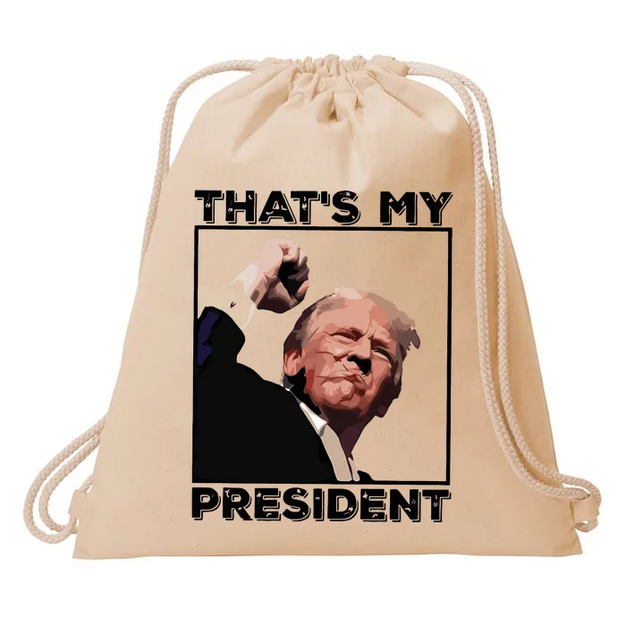 Assassination Attempt Donald Trump Fist Pumping Trump Bleeding Trump Drawstring Bag