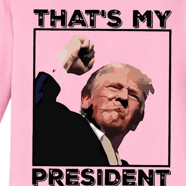 Assassination Attempt Donald Trump Fist Pumping Trump Bleeding Trump Baby Long Sleeve Bodysuit