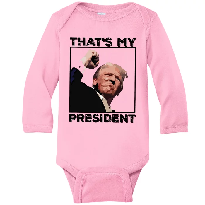 Assassination Attempt Donald Trump Fist Pumping Trump Bleeding Trump Baby Long Sleeve Bodysuit