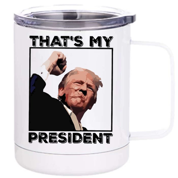 Assassination Attempt Donald Trump Fist Pumping Trump Bleeding Trump Front & Back 12oz Stainless Steel Tumbler Cup