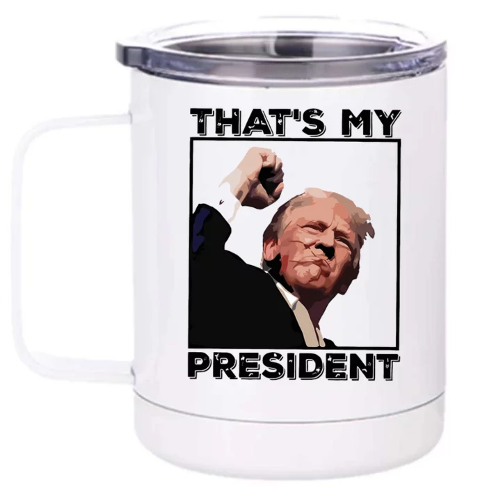 Assassination Attempt Donald Trump Fist Pumping Trump Bleeding Trump Front & Back 12oz Stainless Steel Tumbler Cup