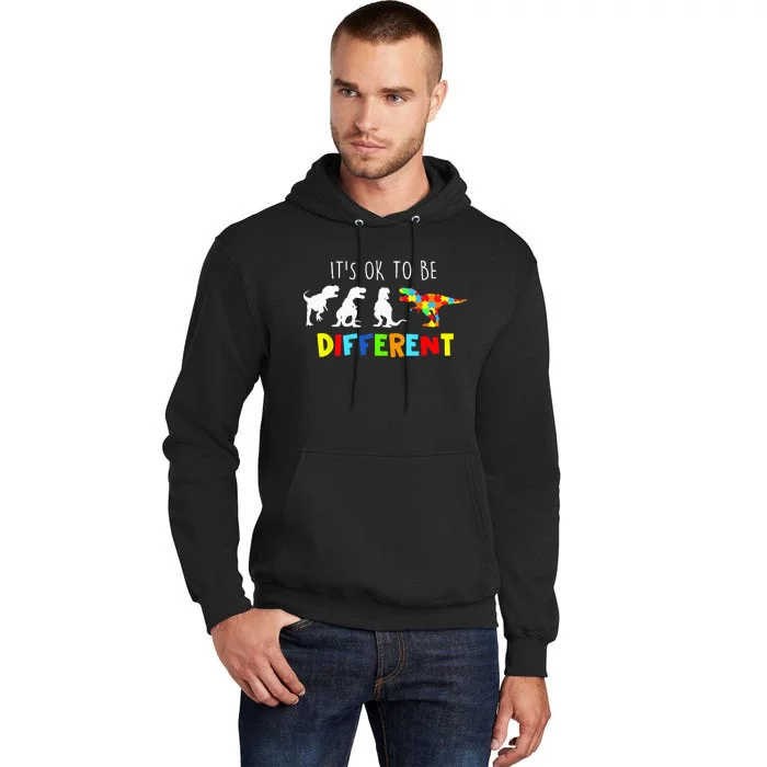 Autism Awareness Dinosaur Its Ok To Be Different Tall Hoodie