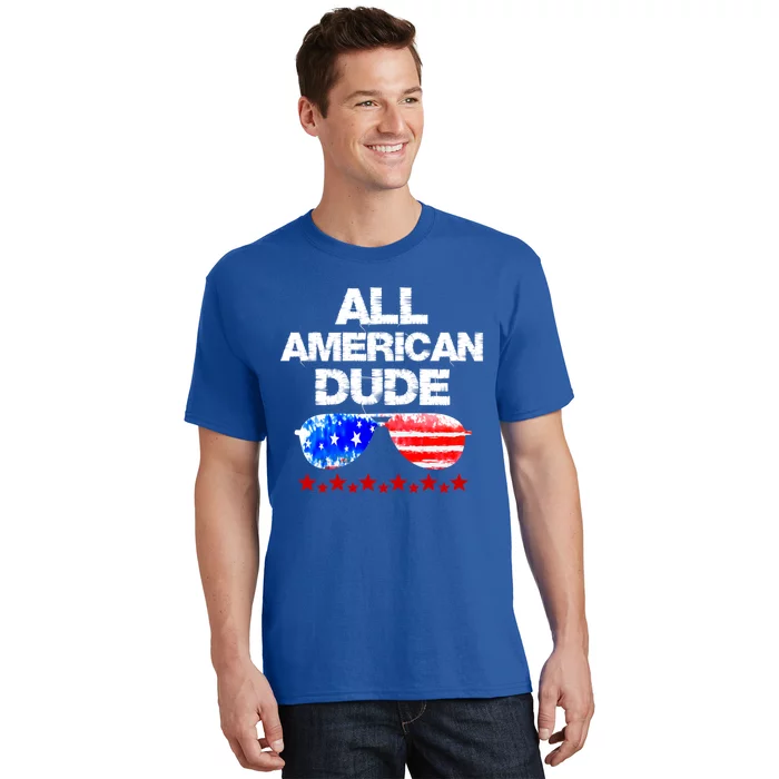 All American Dude 4th Of July Patriotic Family Sunglasses Cute Gift T-Shirt