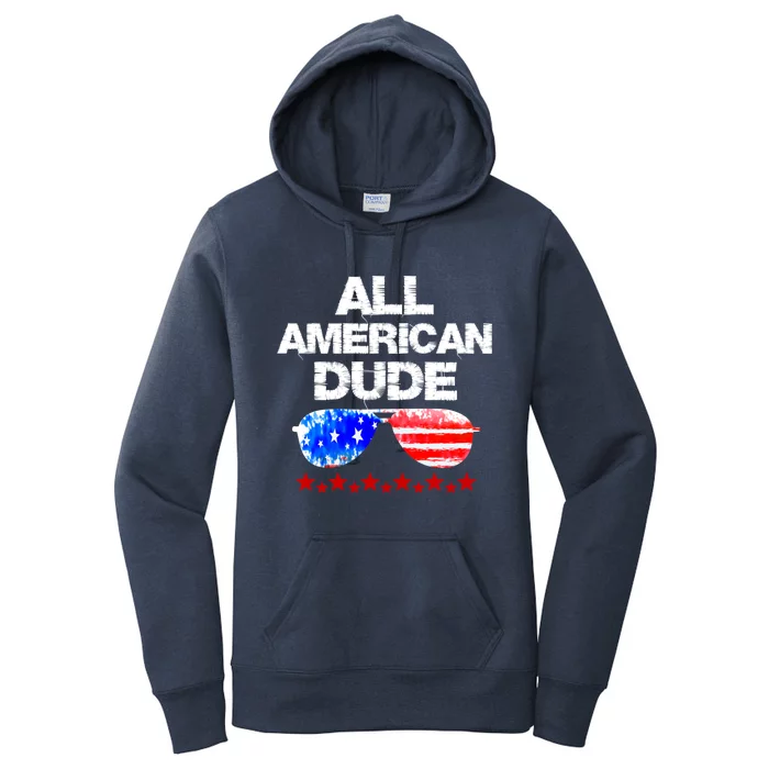 All American Dude 4th Of July Patriotic Family Sunglasses Cute Gift Women's Pullover Hoodie