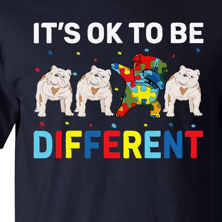 Autism Awareness Day Gift Funny Dabbing English Bulldog Tall T-Shirt