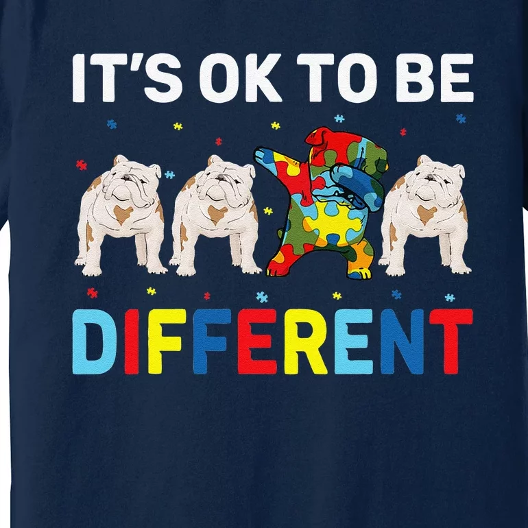 Autism Awareness Day Gift Funny Dabbing English Bulldog Premium T-Shirt