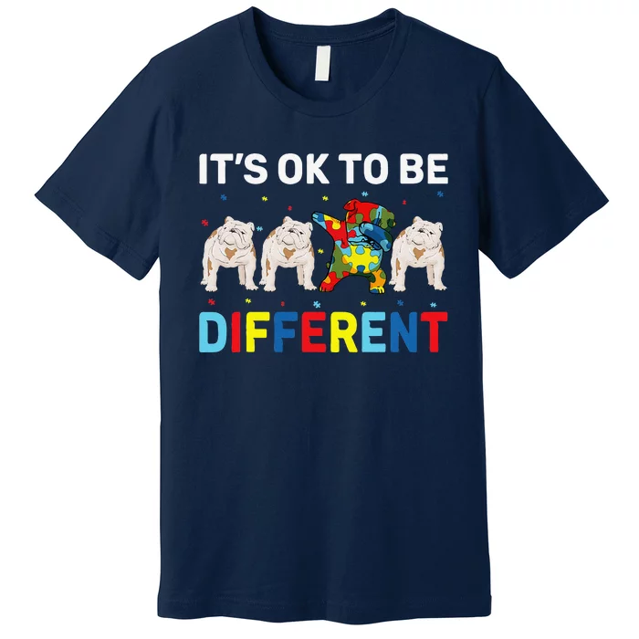 Autism Awareness Day Gift Funny Dabbing English Bulldog Premium T-Shirt