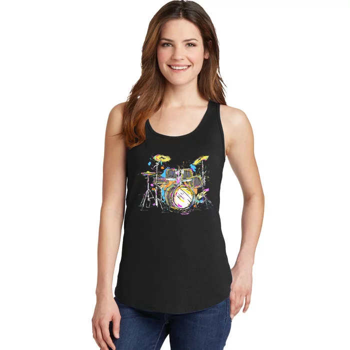 Abstract Art Drums Musician Music Band Throne Noose Ladies Essential Tank