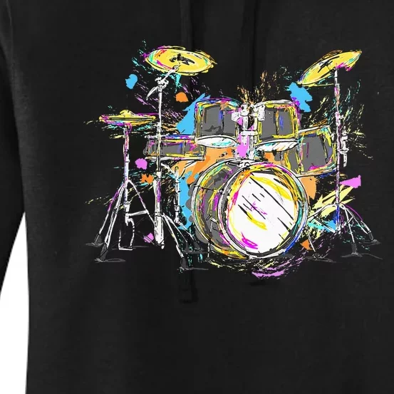 Abstract Art Drums Musician Music Band Throne Noose Women's Pullover Hoodie