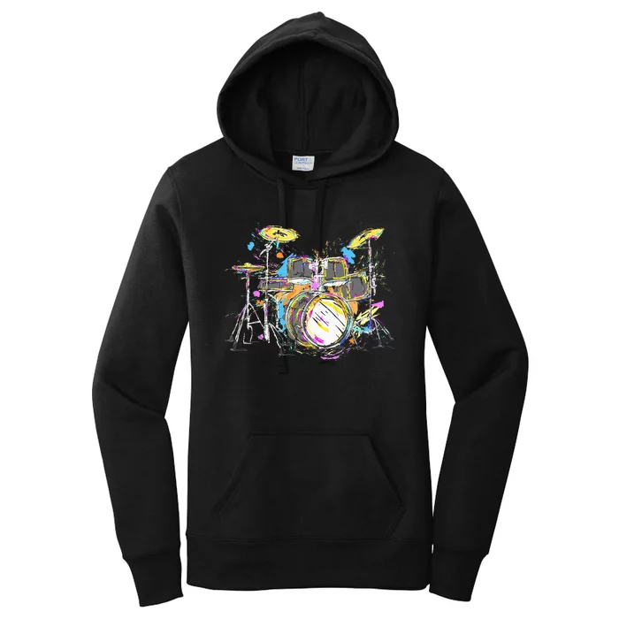 Abstract Art Drums Musician Music Band Throne Noose Women's Pullover Hoodie