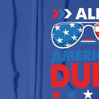 All American Dude 4th Of July Sunglasses Teens Gift Full Zip Hoodie