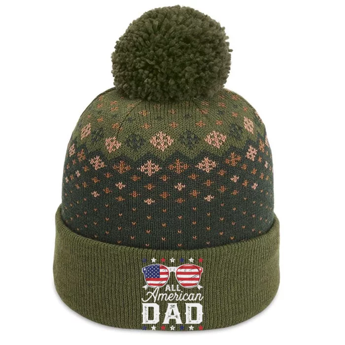 All American Dad 4th Of July Sunglasses Family Matching The Baniff Cuffed Pom Beanie