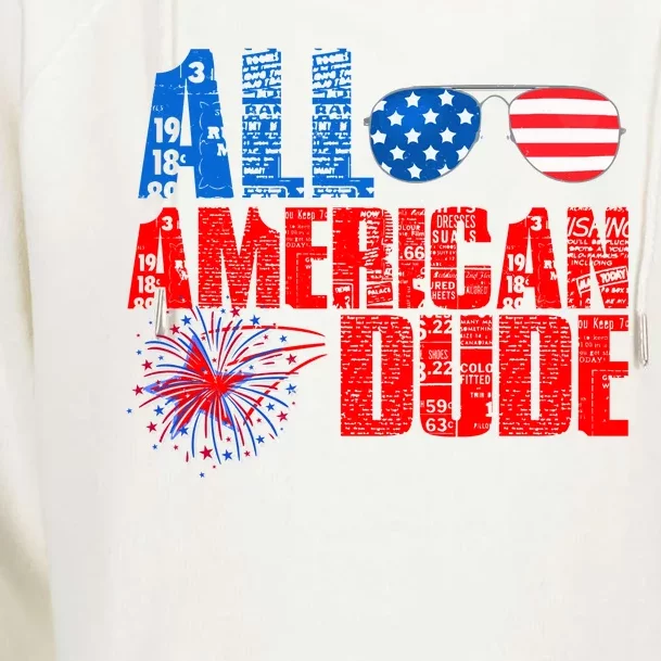 All American Dude 4th Of July Womens Funnel Neck Pullover Hood