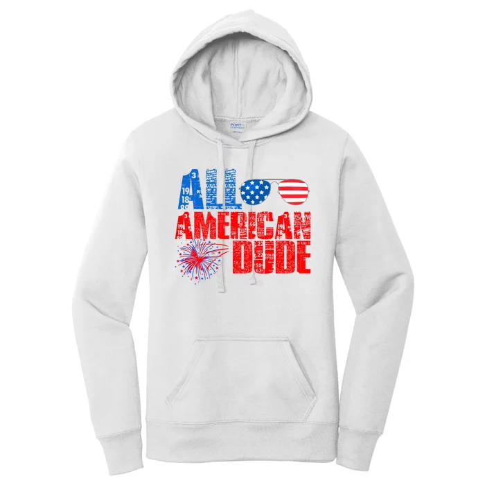 All American Dude 4th Of July Women's Pullover Hoodie