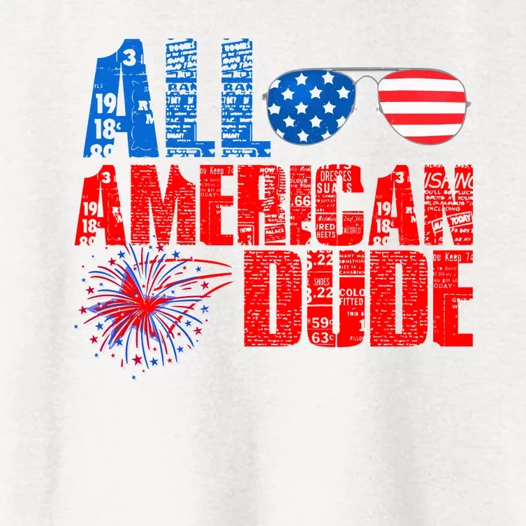 All American Dude 4th Of July Women's Crop Top Tee