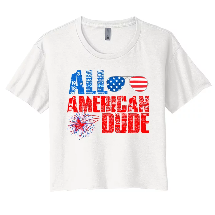 All American Dude 4th Of July Women's Crop Top Tee