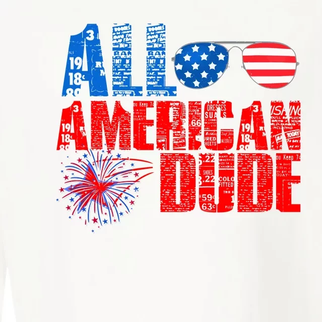 All American Dude 4th Of July Cropped Pullover Crew