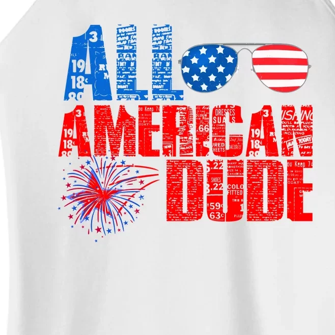 All American Dude 4th Of July Women’s Perfect Tri Rocker Tank