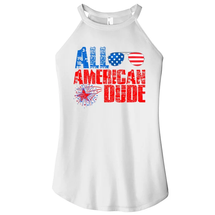 All American Dude 4th Of July Women’s Perfect Tri Rocker Tank