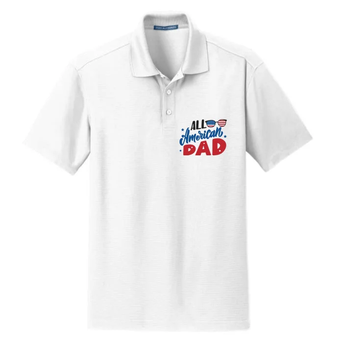 All American Dad | 4th Of July Family Outfits Dry Zone Grid Performance Polo