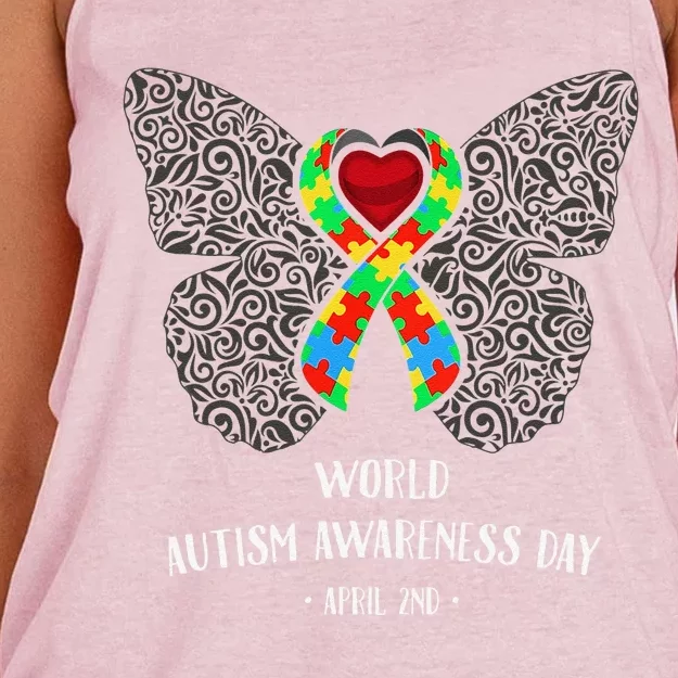 Autism Awareness Day Women's Knotted Racerback Tank