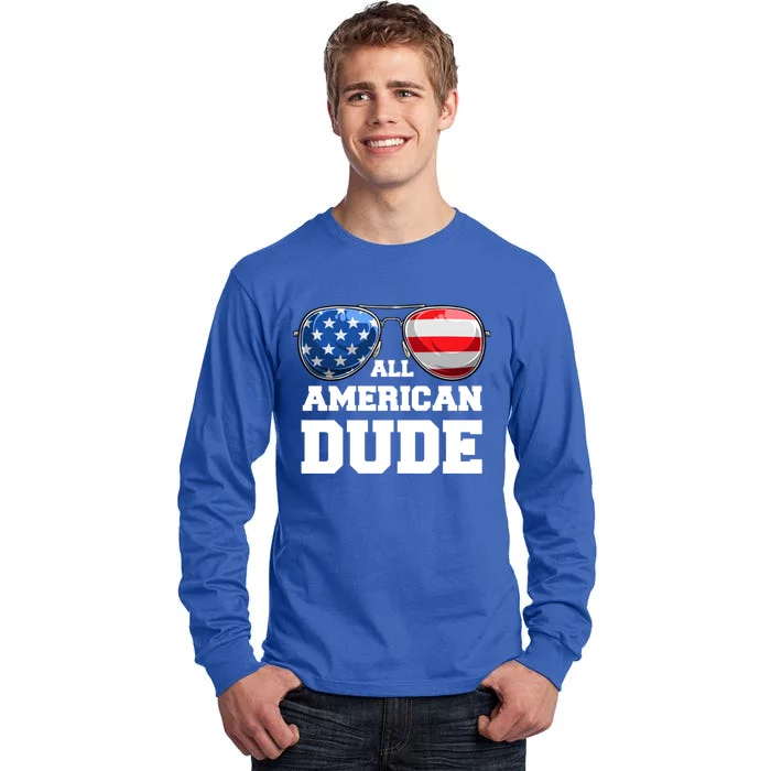 All American Dude 4th Of July Great Gift Tall Long Sleeve T-Shirt