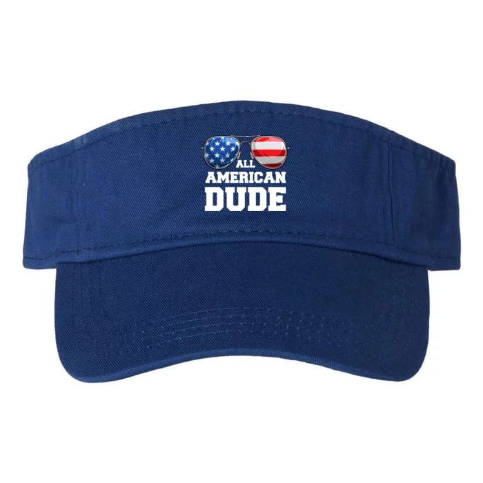 All American Dude 4th Of July Great Gift Valucap Bio-Washed Visor