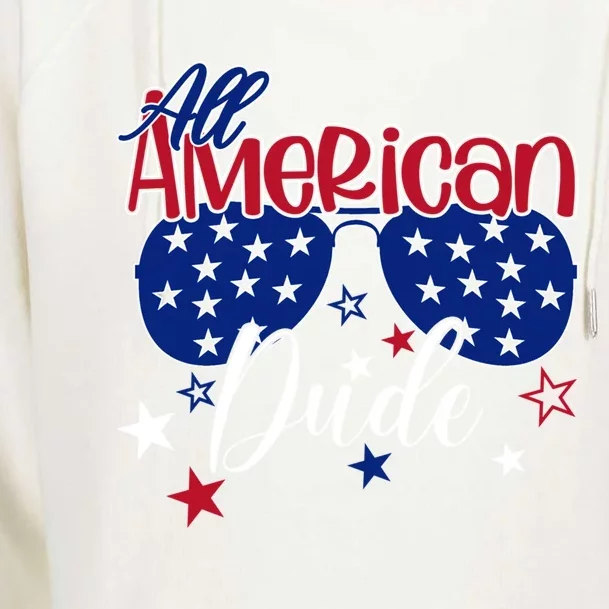 All American Dude Dad 4th Of July Fathers Day Daddy Cool Gift Womens Funnel Neck Pullover Hood