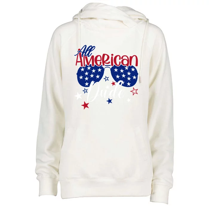 All American Dude Dad 4th Of July Fathers Day Daddy Cool Gift Womens Funnel Neck Pullover Hood