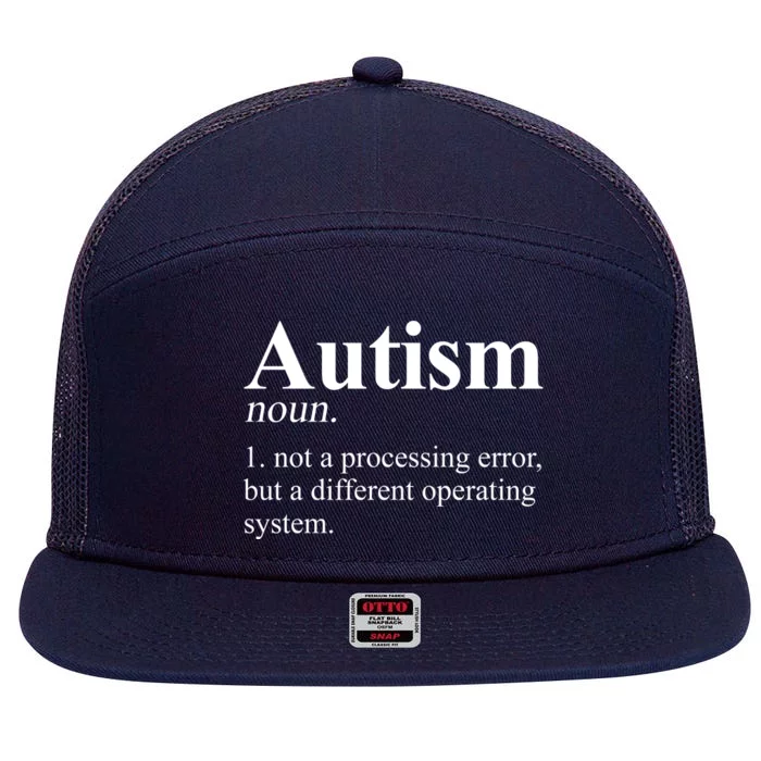 Autism Awareness Definition Gift 7 Panel Mesh Trucker Snapback Hat