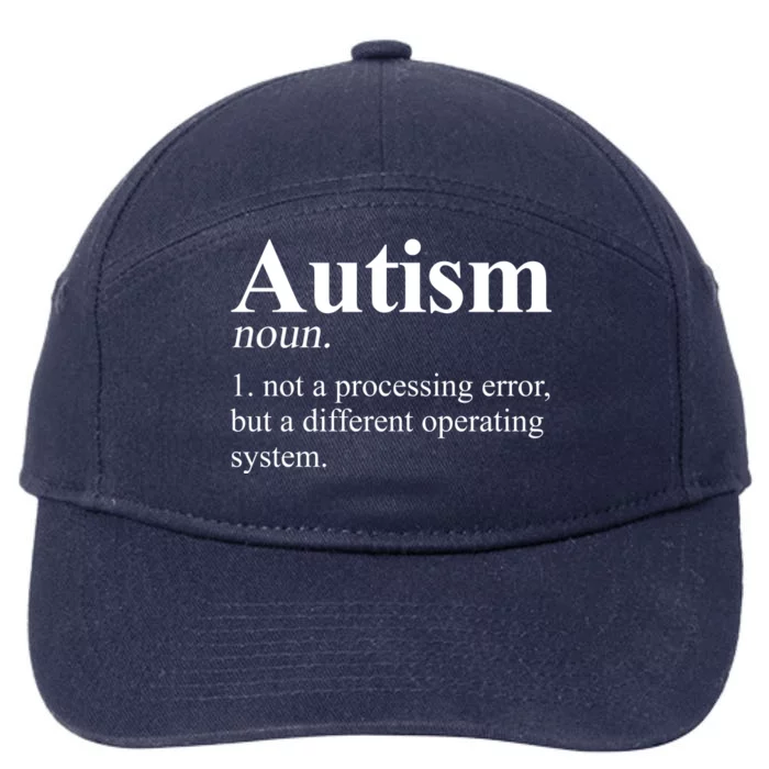 Autism Awareness Definition Gift 7-Panel Snapback Hat