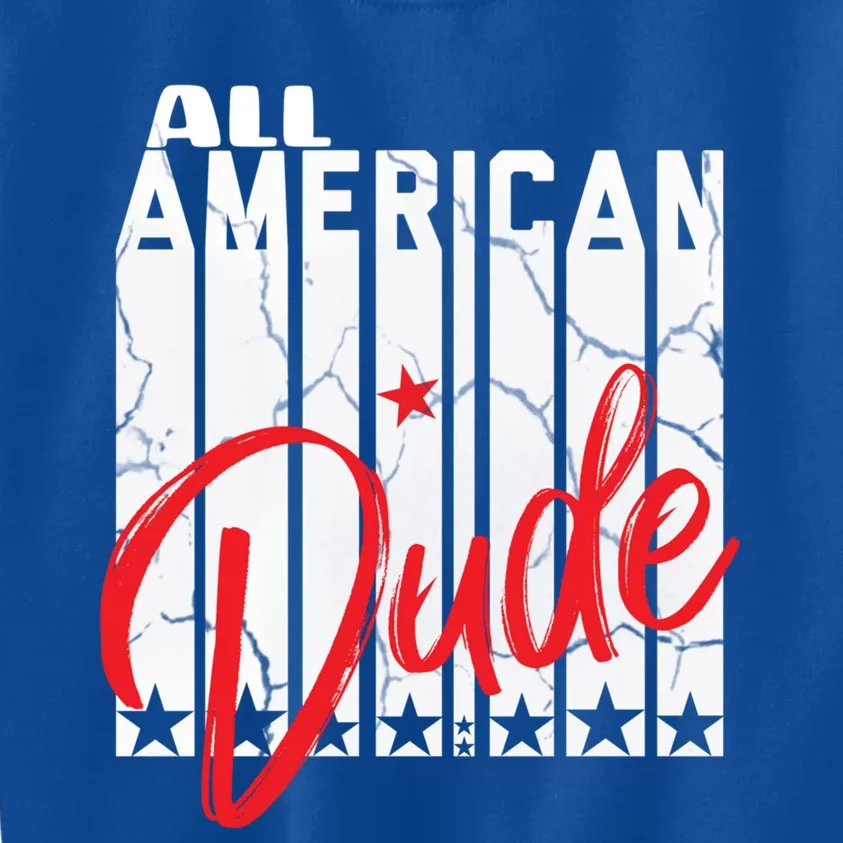 All American Dude Family Matching 4th Of July American Flag Gift Kids Sweatshirt