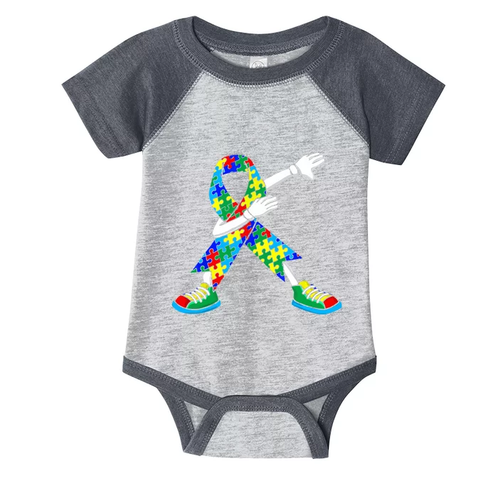 Autism Awareness Dabbing Puzzle Piece Love Dab Dance Infant Baby Jersey Bodysuit