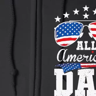 All American Dad 4th of July Matching Family Full Zip Hoodie