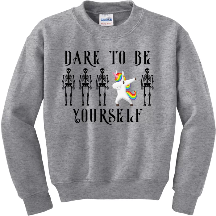 Autism Awareness Dare To Be Yourself Autism Gift Kids Sweatshirt