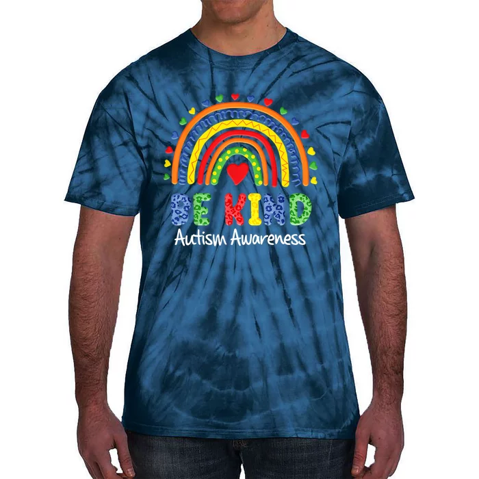 Autism Awareness Day Colorful Rainbow Be Kind Tie-Dye T-Shirt