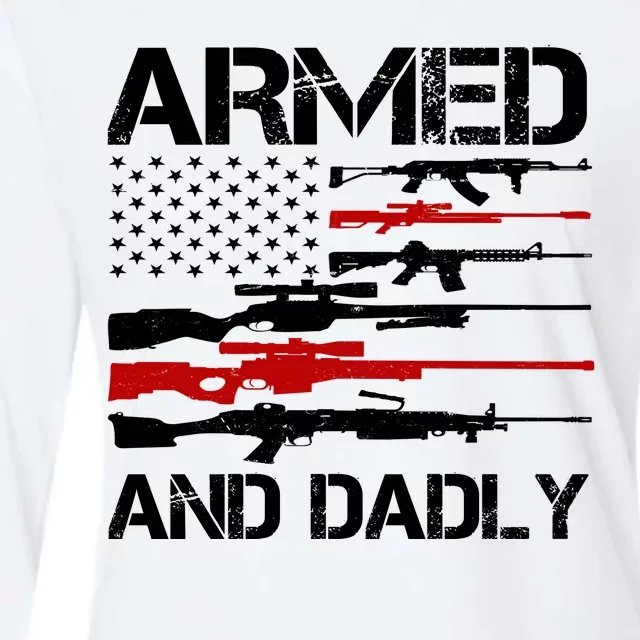 Armed And Dadly Usa Patriotic Fathers Day Womens Cotton Relaxed Long Sleeve T-Shirt