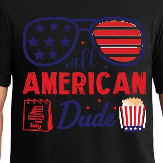 All American Dude July 4th America Flag Patriotic Usa Gift Pajama Set