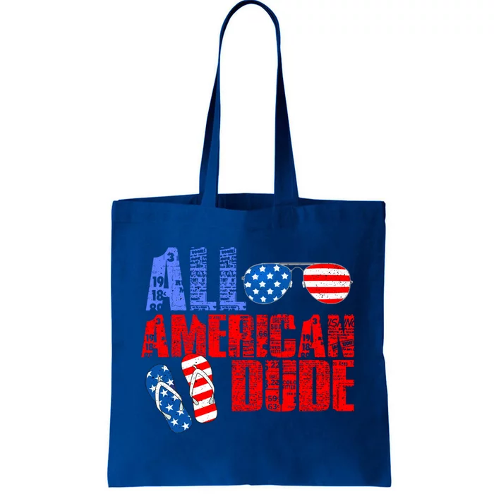 All American Dude Patriotic Usa Flag Grunge Style Gift Tote Bag