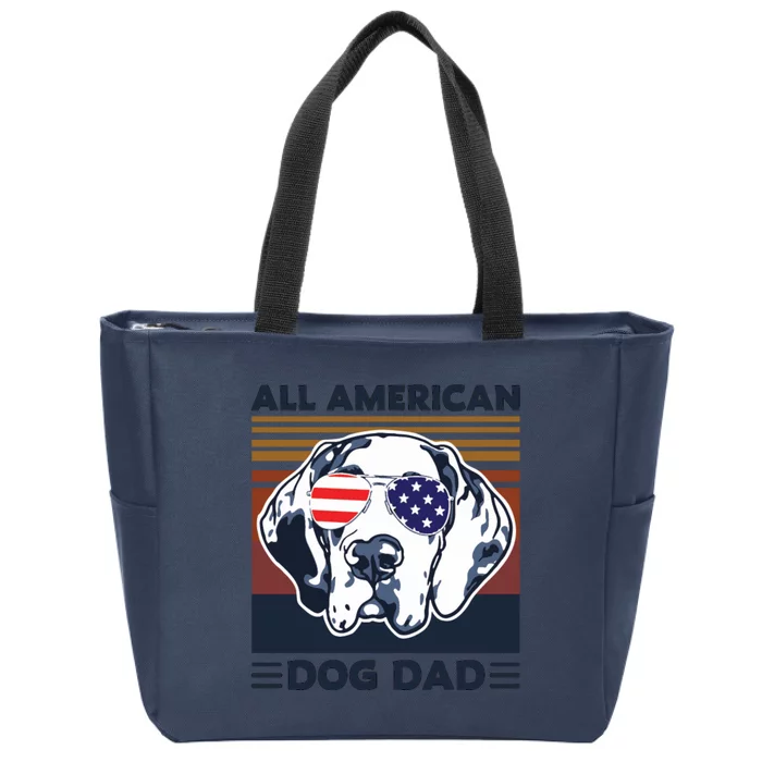 All American Dog Dad Zip Tote Bag