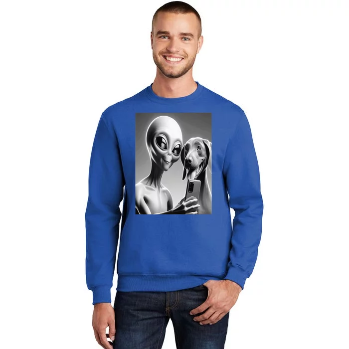 Alien And Dog Selfie Together Tall Sweatshirt