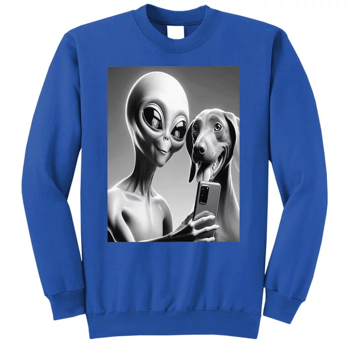 Alien And Dog Selfie Together Tall Sweatshirt