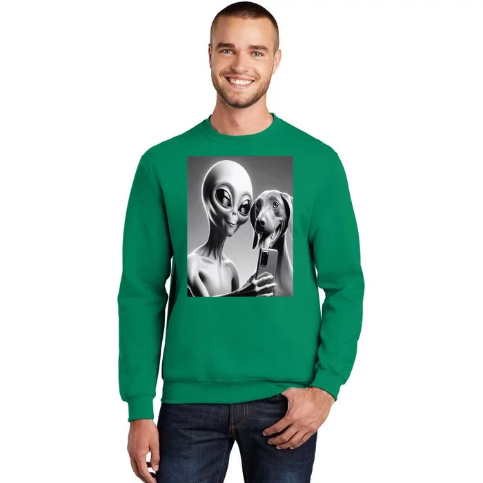 Alien And Dog Selfie Together Sweatshirt