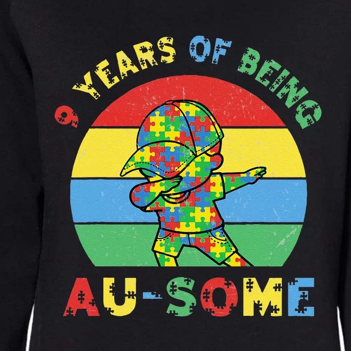 Autism Awareness Dabbing Awesome 9 Year Old 9th Birthday Womens California Wash Sweatshirt