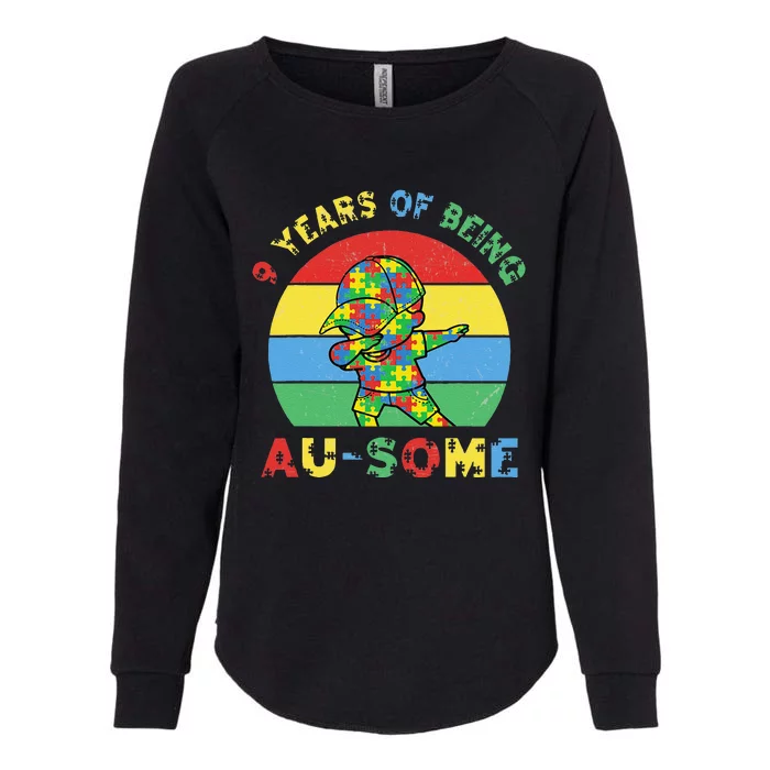 Autism Awareness Dabbing Awesome 9 Year Old 9th Birthday Womens California Wash Sweatshirt