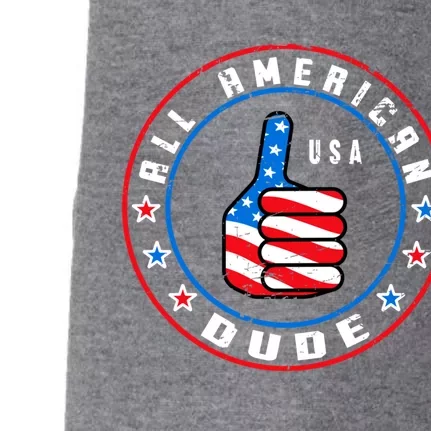 All American Dude Usa American Flag Thumbs Up Hand Gift Doggie 3-End Fleece Hoodie