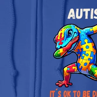 Autism Awareness Dabbing Gecko Cool Gift Full Zip Hoodie