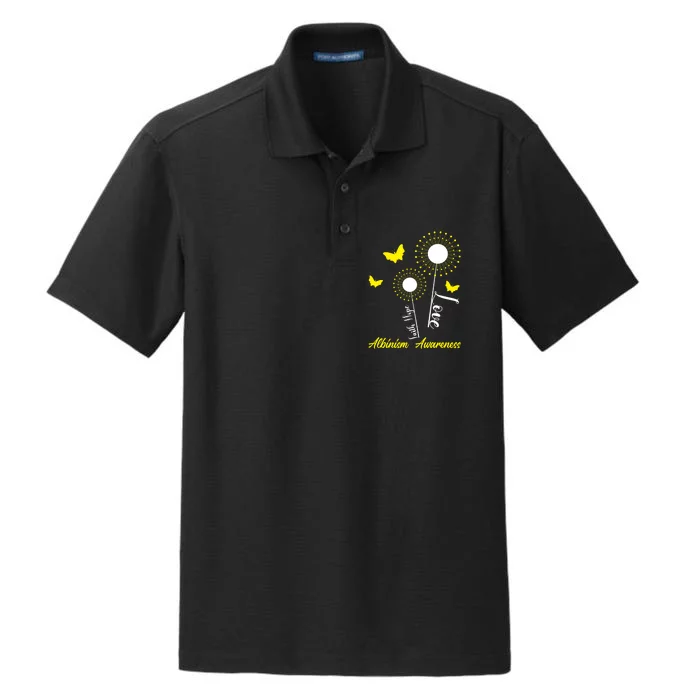 Albinism Awareness Dandelion Faith Hope Love Butterfly Dry Zone Grid Performance Polo