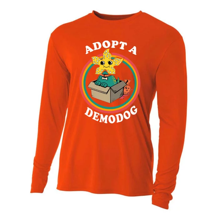 Adopt A Demodog Funny Dog Lover Gift Cooling Performance Long Sleeve Crew